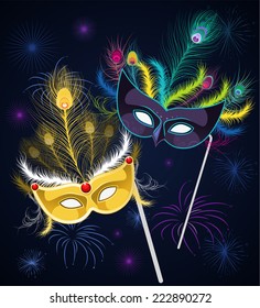 Mardi gras celebration mask vector illustration