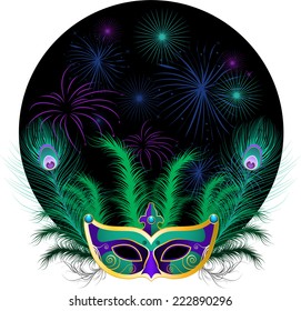 Mardi gras celebration mask vector illustration