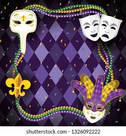 mardi gras celebration with necklace balls