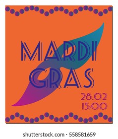 Mardi Gras celebration vector poster, placard or invitation.