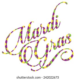 Mardi Gras checkered text EPS 10 vector stock illustration
