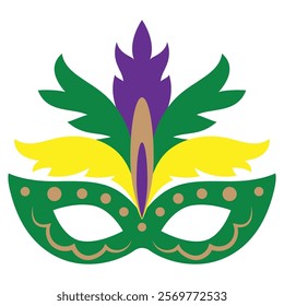 Mardi Gras colorful mask vector cartoon illustration