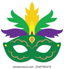 Mardi Gras colorful mask vector cartoon illustration