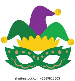 Mardi Gras colorful mask vector cartoon illustration