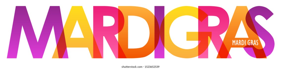 MARDI GRAS colorful vector typography banner