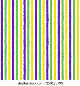Mardi Gras colors - brush stripes vector seamless pattern