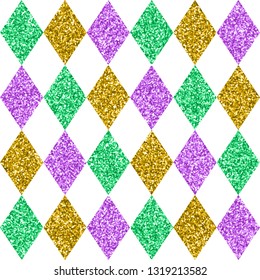 Mardi Gras colors seamless pattern design, texture for wallpapers, fabric, wrap, web page backgrounds, vector illustration