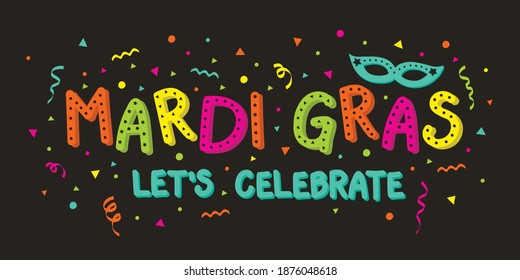 Mardi gras - colourful banner. Vector