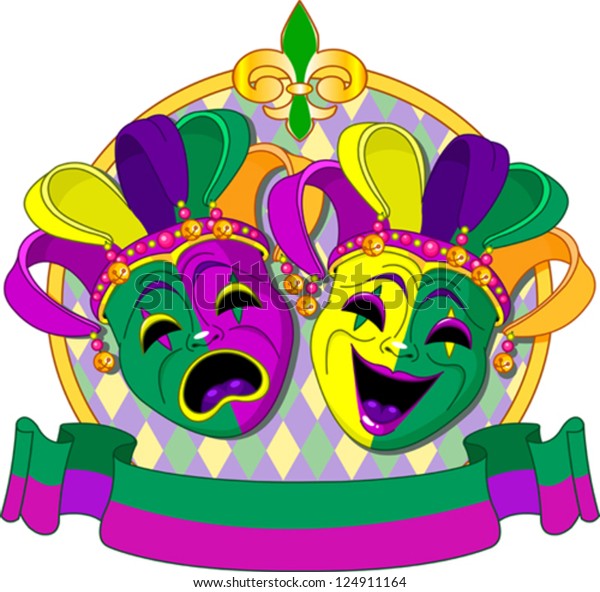 Mardi Gras Comedy Tragedy Masks Design Stock Vector (Royalty Free ...