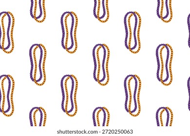 Carnaval. Textura continua de los tradicionales collares tricolores de perlas de plástico. Fondo icónico del accesorio del carnaval para los trajes festivos de la fiesta del martes gordo y las telas festivas y el abrigo del regalo del día de fiesta