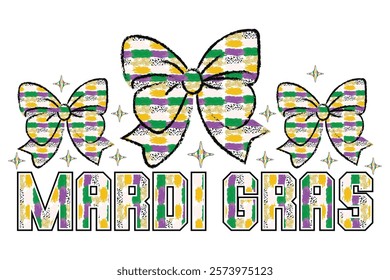 Mardi Gras Coquette Bow EPS Sublimation Design