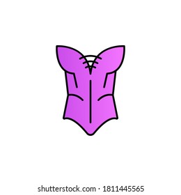 Mardi gras, corset color gradient vector icon