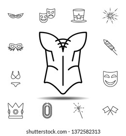 Mardi gras, corset icon. Simple thin line, outline vector element of Mardi Gras icons set for UI and UX, website or mobile application