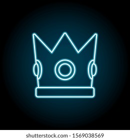 Mardi gras, crown blue neon icon. Simple thin line, outline vector of mardi gras icons for ui and ux, website or mobile application