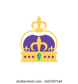 Mardi gras crown design, Party carnival decoration celebration festival holiday fun new orleans and traditional theme Vector illustration
