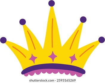 Mardi Gras Crown Hand Drawn Vector Illustration