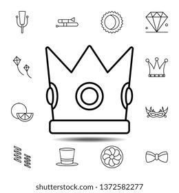 Mardi gras, crown icon. Simple thin line, outline vector element of Mardi Gras icons set for UI and UX, website or mobile application