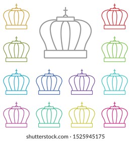 Mardi gras, crown multi color icon. Simple thin line, outline vector of Mardi Gras icons for UI and UX, website or mobile application