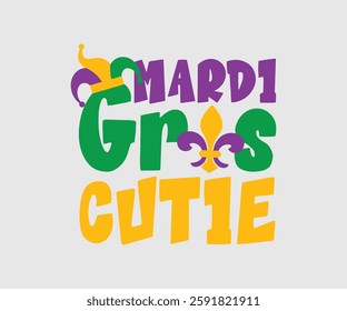 Mardi Gras Cutie, Mardi Gras Design Idea, Retro Mardi Gras T-shirt - Fat Tuesday Carnival t shirt design