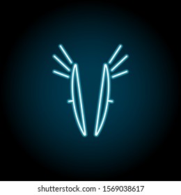 Mardi gras, cymbals blue neon icon. Simple thin line, outline vector of mardi gras icons for ui and ux, website or mobile application