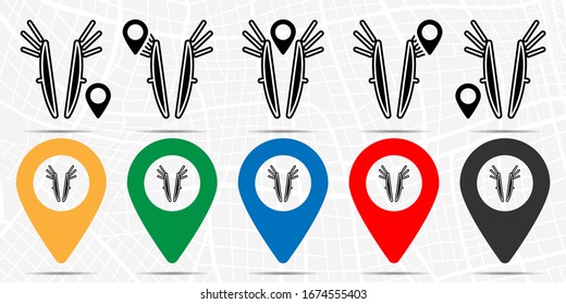 Mardi gras, cymbals icon in location set. Simple glyph, flat illustration element of mardi gras theme icons