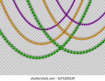 Mardi Gras decoration with isolated on transparent background