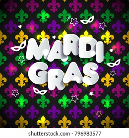 Mardi Gras decoration. seamless pattern