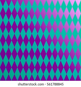 Mardi Gras design element, Fat Tusday vector background. Diamond pattern, green and purple rhombus