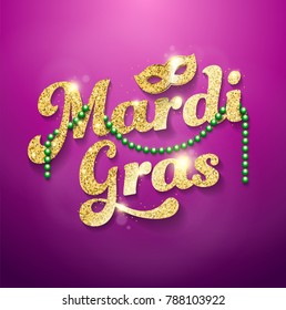Mardi Gras design with glitter effect