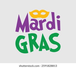 Mardi Gras, Mardi Gras Design Idea, Retro Mardi Gras T-shirt - Fat Tuesday Carnival t shirt design