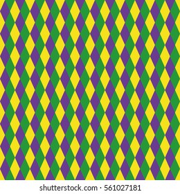 Mardi Gras Diamond Background. Seamless Geometric Pattern