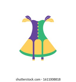 Mardi gras dress design, Party carnival decoration celebration festival holiday fun new orleans and traditional theme Vector illustration