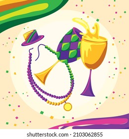 mardi gras drink celebration carnival poster