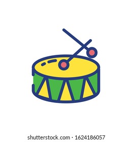 Mardi gras drum design, Party carnival decoration celebration festival holiday fun new orleans and traditional theme Vector illustration