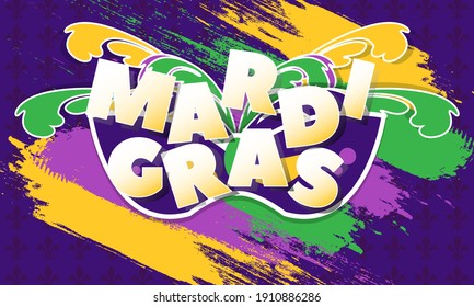 Mardi Gras or Fat Tuesday, Carnival celebration, beginning on or after the Christian feasts of the Epiphany (Three Kings Day) and culminating on the day before Ash Wednesday.Holiday poster.EPS10