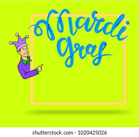 Mardi Gras, Fat Tuesday, vector lettering illustration in 3d style. Design template of poster or banner for party or carnival.