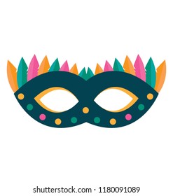 
Mardi gras feather embellished mask, feather mask icon
