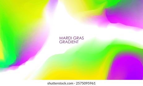 Mardi Gras festive background. Blurred color gradients. Bright graphic template for Fat Tuesday celebration. Vector illustration.