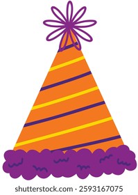 Mardi Gras Festive Hat Hand Drawn Vector Illustration