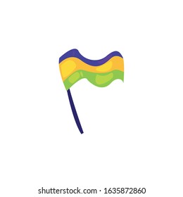 Mardi gras flag design, Party carnival decoration celebration festival holiday fun new orleans and traditional theme Vector illustration