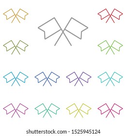 Mardi gras, flags multi color icon. Simple thin line, outline vector of Mardi Gras icons for UI and UX, website or mobile application