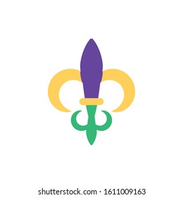 Mardi gras fleur de lis design, Party carnival decoration celebration festival holiday fun new orleans and traditional theme Vector illustration