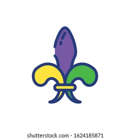Mardi gras fleur de lis design, Party carnival decoration celebration festival holiday fun new orleans and traditional theme Vector illustration