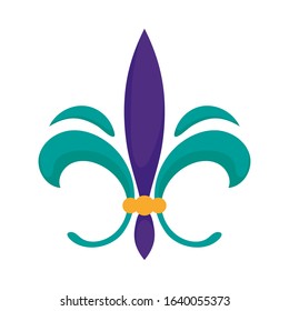 Mardi gras fleur de lis design, Party carnival decoration celebration festival holiday fun new orleans and traditional theme Vector illustration