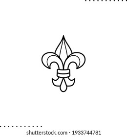 Mardi gras, fleur de lis saints vector icon in outlines