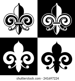 Mardi Gras Fleur de lis collection EPS 10 vector stock illustration