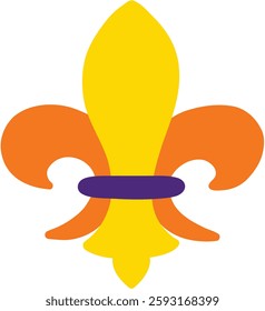 Mardi Gras Fleur De Lis Hand Drawn Vector Illustration