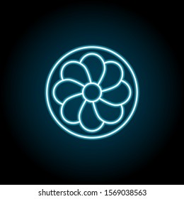 Mardi gras, flower blue neon icon. Simple thin line, outline vector of mardi gras icons for ui and ux, website or mobile application