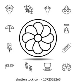 Mardi gras, flower icon. Simple thin line, outline vector element of Mardi Gras icons set for UI and UX, website or mobile application