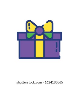 Mardi gras gift design, Party carnival decoration celebration festival holiday fun new orleans and traditional theme Vector illustration